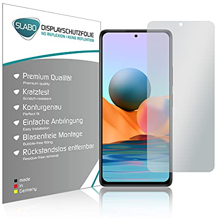 Slabo 4 x Displayschutzfolie kompatibel mit Xiaomi Redmi Note 10s | Redmi Note 10 (6,43) Displayfolie Schutzfolie Folie Zubehör No Reflexion MATT