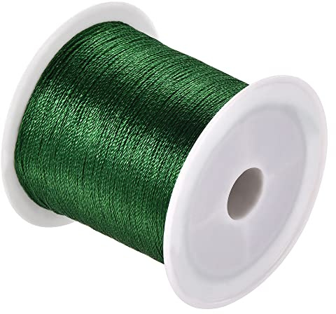 PATIKIL 328FT/109Yard 3 Litzen Geflochtenes Perlgarn Draht Smaragdgrün | für DIY Handwerk