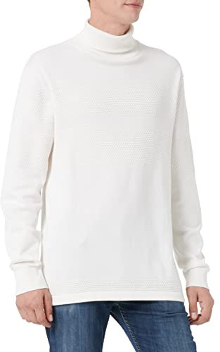 SELECTED HOMME Men's SLHMAINE LS Knit ROLL Neck W NOOS Pullover, Egret, XXL