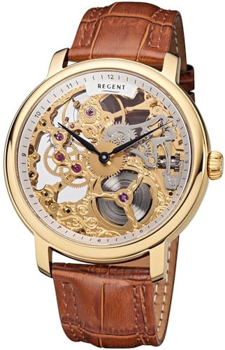 Handaufzug Uhr sklettiert Regent GM2204