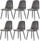 JYMTOM 6er-Set Samt Esszimmerstühle Wohnzimmerstuhl mit Rückenlehne Gitter-Design Sessel Scandinavian Vintage Esstischstuhl aus Samt mit Metallbeine (6, grau)