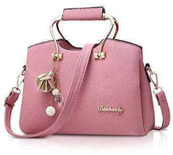 ADITAM Damen Handtaschen Henkeltasche Umhängetasche Umhängetasche für Damen Ledertasche mit langem Riemen Rosa Double The Comfort