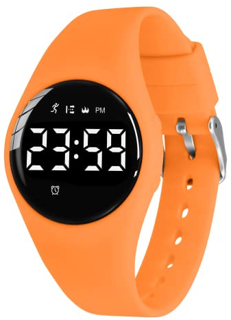 BEN NEVIS Digitale Fitnessuhr mit Schrittzähler, Vibration, Alarm, Entfernung, Stoppuhr und Übung, wasserdicht, wiederaufladbar, aus Silikon, für Jugendliche und Kinder