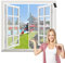Magnet Fliegengitter Fenster 110x140cm Insektengitter Lamellenvorhang Magnetvorhang mit starken Magnete Waschbares für Fenster und Türen Weiß