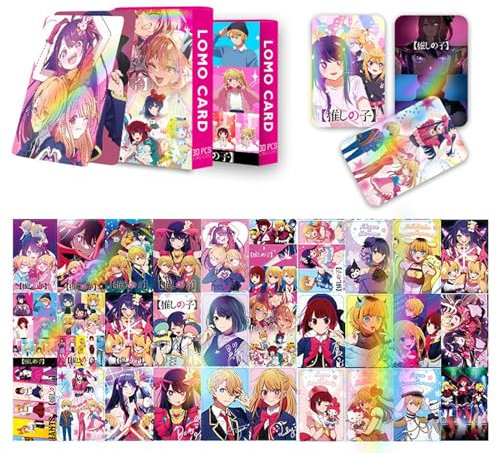 Roffatide Anime Oshi No Ko Karten Hoshino Ai Sammelkarte Hoshino Akuamarin Ruby Lomo Sammelkarten Set mit 30 Stück Poster Illustrationen