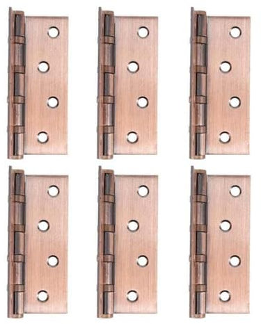 Rose Gold Door Hinge 6Pcs Quiet Bearing Door Hinges Alloy Square Corners Heavy Duty Window Hinges for Home Furniture Hardware