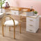 WENNEWU Bureau à Ongles pour Nail Tech, Table De Manucure avec Structure en MéTal, Table SupéRieure en Verre De Clou De Salon De Beauté, pour De Salon De Manucure,Blanc,80cm