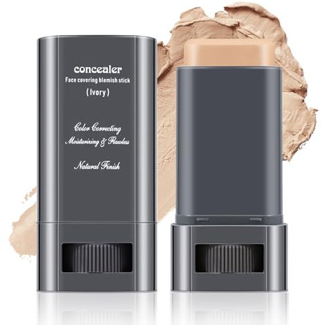 Apooliy Corrector en barra hidratante, cobertura total, corrector ligero, corrector de ojeras de larga duración, cubre las imperfecciones faciales, ojeras, 1.06oz