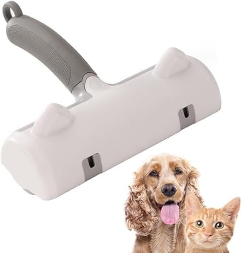 Wonjean Self Cleaning Fusselbürste Tierhaare 17cm, Fusselrolle Wiederverwendbar, Lint Roller for Dog Hair and Cat Hair, Wird zum Reinigen und Entfernen von Haaren von Kleidung, Sofas und Haustieren