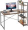 YOBWIK Computertisch, Schreibtisch mit Regal, Computertisch mit 4 Ablagen auf Rechter oder Linker Austauschbarer, Multifunktionaler Gaming Tisch für Arbeitszimmer,Homeoffice,120x60x72cm,Vintage Braun