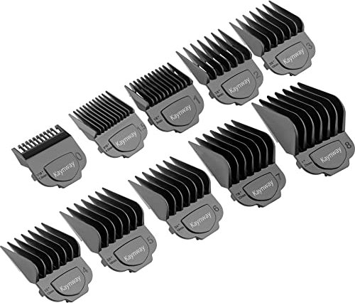 Kaynway Haarschneider Aufsteckkämmen Kit, Trimmer Aufsätze Scherschutz Aufsteckkamm mit magnetische für Andis Master haarschneidemaschine Schutzkammführungen (10 Stück)