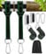 Fixation de Balançoire, Sangle Hamac 2 x 200 cm, Sangle Balancoire Arbre, Fixation de Hamac,Kit de Sangle de Suspension avec D-Ring, 2 Protection d'arbre, pour Camping, Fauteuil Suspendu, Vert