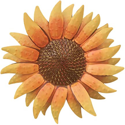 POPETPOP 1pc Sun Flower Wall Arch Sunflower Stuff Decor Large Wall Art Outdoor Rose Trellis Wall Decals Flowers Sun Wall Garden Wall Solar Bulb Succulent Planters Iron Wall Ornament Orange