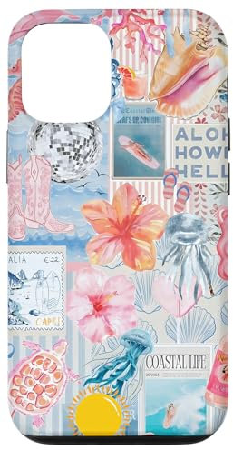 Beachy Blue Coquette Coastal Collage Preppy Cute Aesthetic Case for iPhone 12/12 Pro