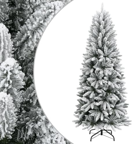 Albero di Natale artificiale innevato 120 cm PVC & PE design pieghevole albero cespuglioso con robusto supporto in acciaio per decorazione invernale durevole abete
