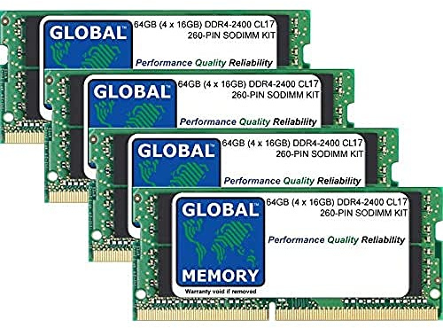 64 GB (4 x 16 GB) DDR4 2400 MHz PC4-19200 260-PIN SODIMM RAM-Kit kompatibel mit Laptops/Notebooks