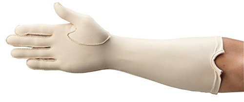 Rolyan Forearm Length Right Compression Glove, Full Finger Compression Sleeve to Control Edema and Swelling, Water Retention, and Vericose Veins, Covers Fingers to Forearm on Right Arm, Small