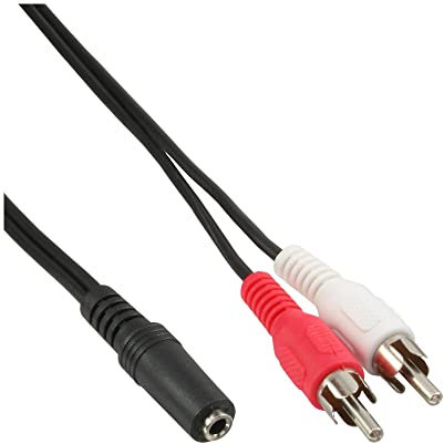 InLine 89940E cable de audio 5 m 2 x RCA 3.5mm Negro - Cables de audio (2 x RCA, Macho, 3.5mm, Hembra, 5 m, Negro)
