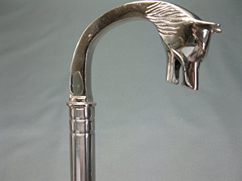 Edelstahl Flanierstock Gehstock Fuchs Spazierstock Wanderstock Bräutigam Antikstil 94 cm