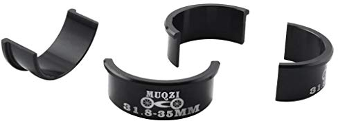 CUTICATE 4 Stücke 31,8mm Bis 35mm Fahrrad Lenker Shim Aluminiumlegierung Adapter Ersatz - Schwarz
