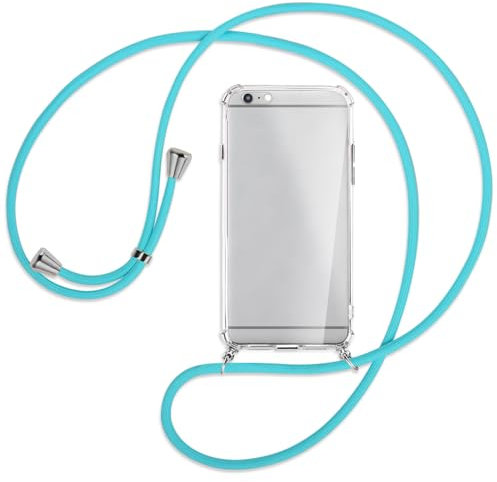 mtb more energy Handykette kompatibel mit Apple iPhone 6+, 6 Plus, 6S+, 6S Plus (5.5'') - türkis - Smartphone Hülle zum Umhängen - Anti Shock Full TPU Case