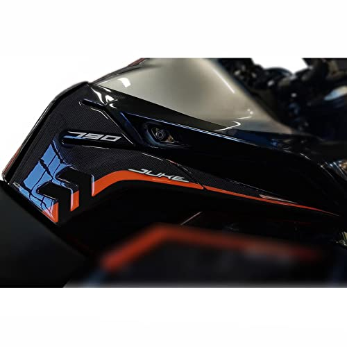 Resin Bike Aufkleber für Motorrad Kompatibel mit KTM Duke 790 2018-2020. Seitenschutz für den Tank vor Stößen und Kratzern. Paar 3D-Harzklebstoff - Stickers - Made in Italy