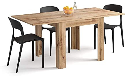 Mobili Fiver, Eldorado Tisch, quadratisch, ausziehbar, 90 x (180) x 90 cm, rustikale Eiche, für 4-8 Personen, Küchentisch, hergestellt in Italien