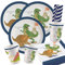 spielum Set da 44 pezzi con dinosauro – Happy Dinosaur – Piatti bicchieri tovaglioli cannucce per 8 bambini