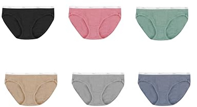 Hanes womens Ribbed Cotton Underwear 6-pack Hipster Panties, Assorted, 7 US