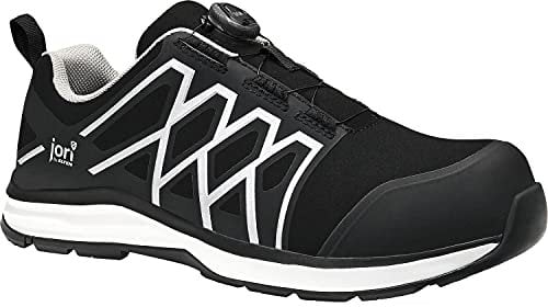 JORI Sicherheitsschuhe jo_Swift BOA Black Low ESD S3S, Damen und Herren, Textil, Kunststoffkappe (Leichter als Stahlkappe), leicht, sportlich 46, Schwarz-Weiß