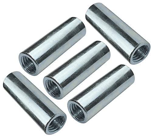 AERZETIX - C49634 - Lot de 5 écrous manchons de jonction M10x40x13mm filetés - manchon de raccordement rond cylindrique prolongateur - en acier zingué