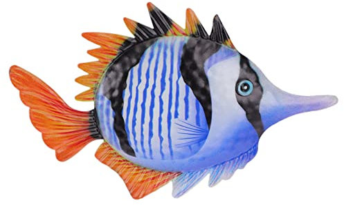 1stk Dekorativer Fisch-wandbehang Fischwandkunst Für Den Garten Tierskulpturen An Der Wand Fischkunst-wandstatue Fisch Wandbehang Dekor Haushaltsdekoration Eisen 3D Der Zaun