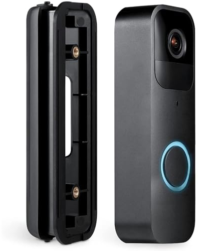 Wasserstein Horizontal Adjustable Angle Mount and Wall Plate Compatible with Blink Video Doorbell (Black) - 35° to 55° Adjustment