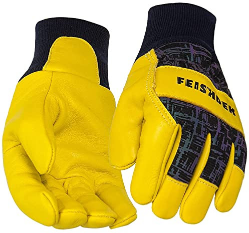 FEISHDEK 3M Guanti invernali termici per bambini, per hockey su ghiaccio, snowboard, in pelle traspirante, per bambini, per bambini da 3 a 5 anni (nero/giallo)