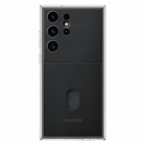 Samsung Frame Smartphone Case EF-MS918 für Galaxy S23 Ultra, Handy-Hülle, Durchsichtig, Kratzfest, Rahmen, Kartenfach, Black