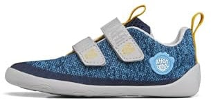 Affenzahn Barfußschuh Knit Happy mit Klettverschluss, Vegan, rutschfest, Flexibel, Reflektierend, besonders leicht in Größe 21-32 Pinguin - Blau