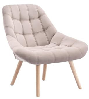 Vente-unique - Fauteuil en Velours Beige LUOSTO - Scandinave