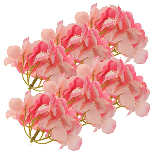 Garneck 6st Künstliche Hortensie Blumen-Cupcake-Topper Gefälschte Hortensienköpfe Lebensechte Hortensie Lebensechte Blütenköpfe Böhmische Haarblume Selbstgemacht Seidentuch Bastelbedarf