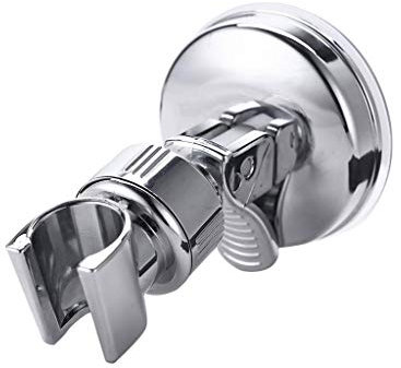 MORYEN Support de pommeau de douche chromé, Accessoire Salle de Bain, Accroche Douche avec Ventouse Réglable