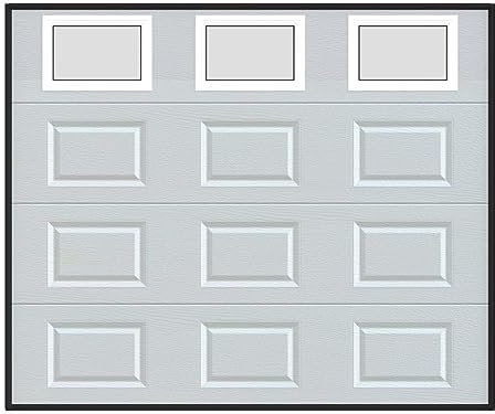 Vente-unique-Porte de garage sectionnelle à cassette blanc avec fenêtres motorisée L254 x H218 cm - CAOPAS