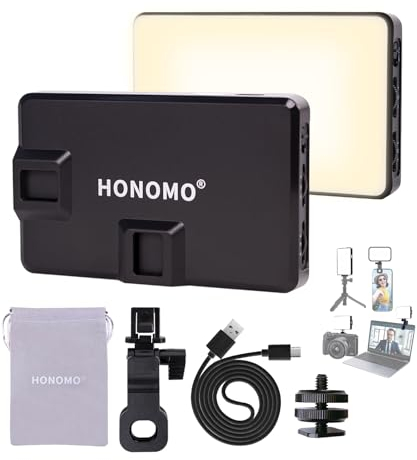 HONOMO 120LED Portable Selfie Light: HONOMO Versatile Phone Light for iPhone & Camera | 3000mAh Rechargeable Video Light | Halloween, Christmas & New Year's Accessory for Photos & Streaming