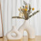 Sawoake Lot de 2 vases en céramique blanche double montagne pour décoration moderne, bohème, nordique, minimalisme, pour salon, mariage, table de dîner, fête, bureau et chambre à coucher