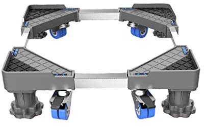 Staffa di base per lavatrice Rulli per elettrodomestici estensibili 52-72 cm Carrello frigorifero regolabile Grandi vassoi mobili in botte di legno per condizionatori d'aria verticali, asciugatri