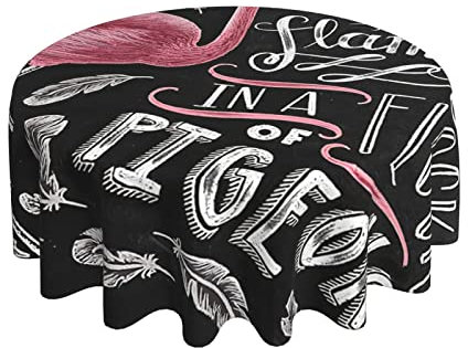 Wachstischdecke Seien Sie EIN Flamingo In Einer Inspirierenden Taubenherde Rund Tischdecke Abwaschbar Party Tischdecken 152Cm Für Abendessen Picknick Camping