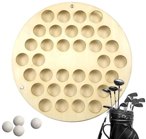 Golfball-Displayhalter,34 Löcher runder Golfball-Präsentationsständer | Golfball-Sammlungsdisplay, Bauernhaus-, Wandregal für Golfball-Aufbewahrung, Sammlungsdisplay Luckxing