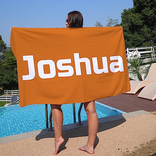Badetuch mit Namen,160 x 80 cm Personalisiert Strandtuch,Handtuch mit Namen Bestickt schnell trocknendes Strandtuch aus Mikrofaser, geeignet für Meer, Strand, Camping,Fitness, Schwimmen, Yoga
