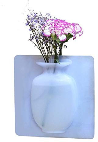 TILEZE Vase für Dekor, magische Vase, Silikon, einfach zu kleben, Wandvase, Küche, Schlafzimmer, Zuhause, Blumen nehmen keinen Platz EIN. Blumenvasen