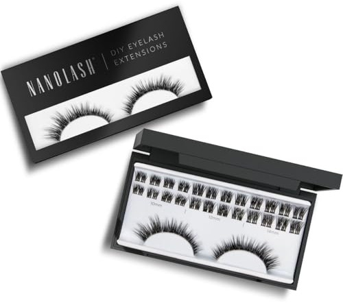 Cluster wimpern zur DIY Wimpernverlängerung zu Hause Nanolash 36 Stück - Wimpern Extension DIY, Wimpern für Wimpernverlängerung DIY, DIY Falsche Wimpern (SCHWARZ, HEARTBREAKER)