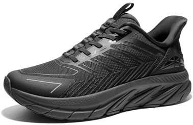 ALLSWIFIT Herren-Laufschuhe Bequeme Sportschuhe Atmungsaktive & rutschfeste Sneaker, Stylische Sportschuhe für Fitness,Size 41.5,Alles Schwarz,SARR034M