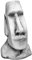 gartendekoparadies.de Massive Steinfigur Moai Steinstatue Osterinsel Kopf, Höhe 40 cm, Maße 20 x 24 cm, Grau, 12 kg, aus Steinguss frostsicher